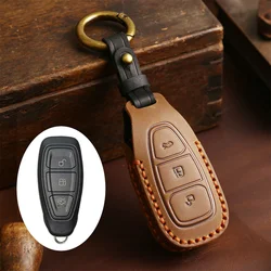 Premium Car Key Case Cover - Stylish Protector Accessories & Keychain Holder (BROWN)