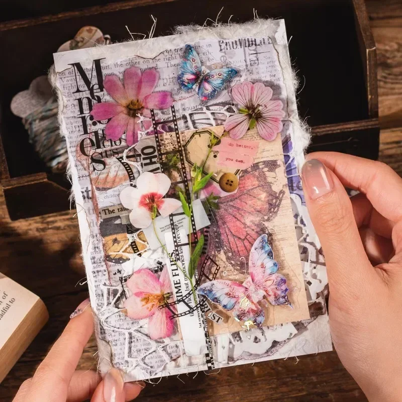 20Sheets Per Pack PET material stickers flowers handmade collage handbook material Notebooks Scrapbook cut 169*88mm 5