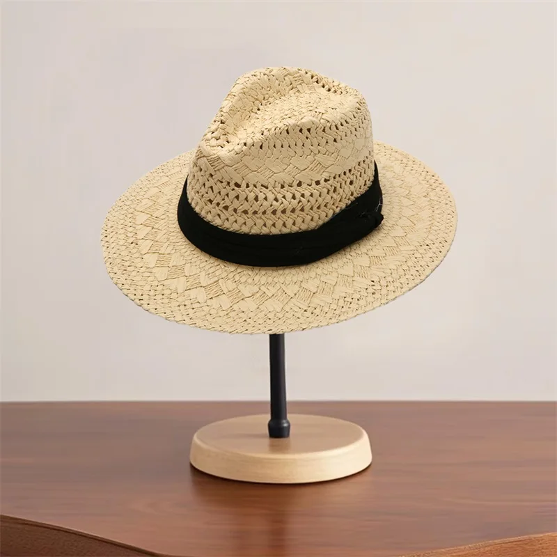 Fashionable Unisex Panama Hat with Breathable Mesh Design and Wide Brim for Outdoor Sun Protection and Style