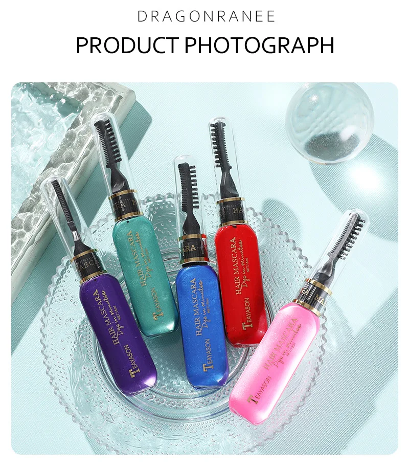 Disposable Hair Colour Dye Temporary Hair Dye Mascara Dual Purpose Washable Hair Coloring Cream DIY Dying Hairstyle Supplies 4