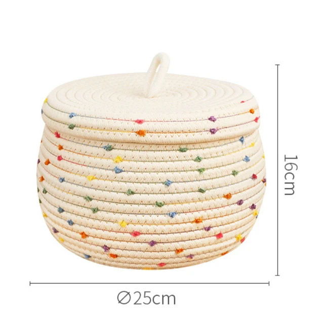 25X16Cm Enjelwang Finom Szövésű Minta Tároló Táska Fedővel Északi Pamut Fonal Kosár Doboz Egyéb Szervező - Image 6