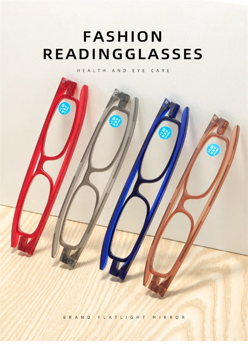 

Seemfly Portable 360-degree Rotating Anti-blue Reading Glasses Portable Folding Presbyopic Glasses With Diopter + 1.0 to +4.0