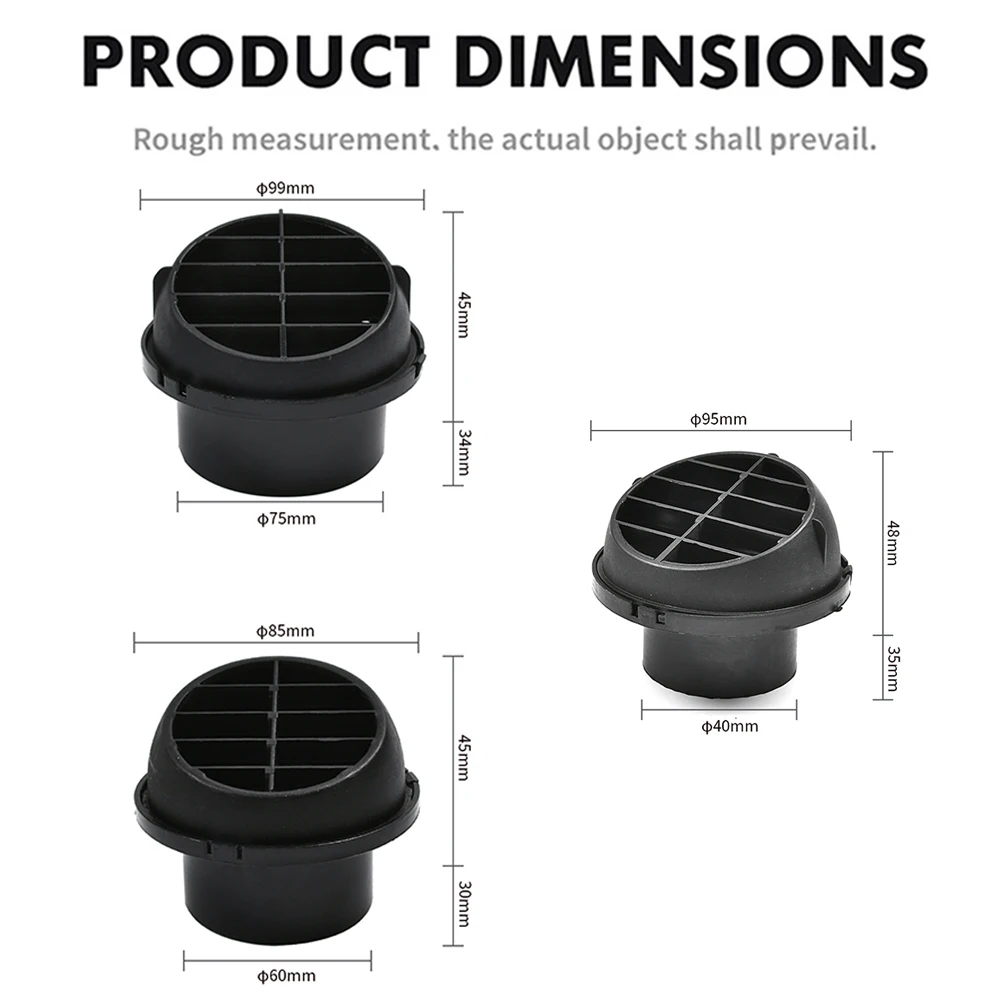 Air Diesel Heater Duct Pipe 42mm 60mm 75mm Air Vent Ducting Piece Outlet Rotable For Webasto Eberspaecher Diesel Parking Heater