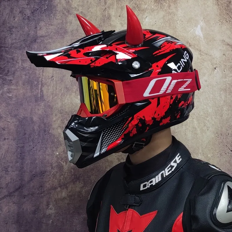 Erkekler Motocross kask Off Road profesyonel Atv çapraz kask Mtb Dh ...
