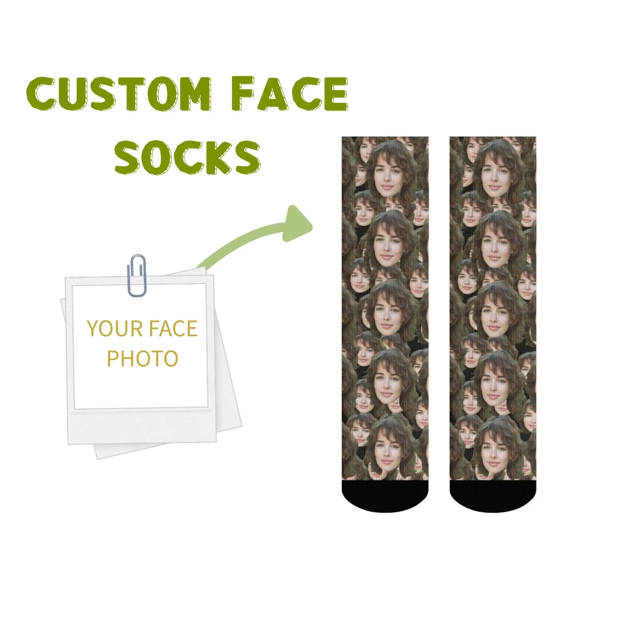 Personalized Comfortable Birthday Gift Socks Custom Full-Print Face Pattern Funny Novelty Present for Him or Her on Special Days