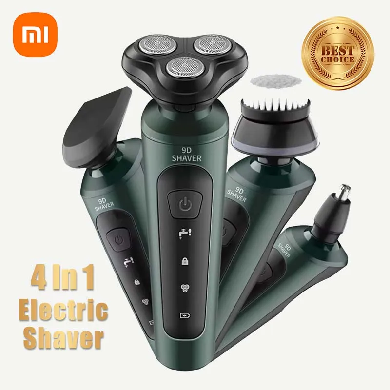 Xiaomi 4in1 Men Electric Shavers Rechargeable Battery Rotary Shavers Shaving Waterproof Wet Dry Use Electric Trimmer Razor 2