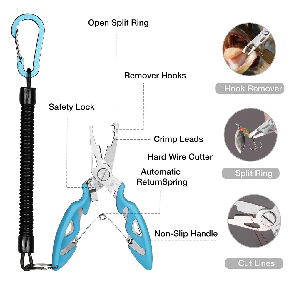 MOSSY OAK-Multifunctional Fishing Tool Kit, Fishing Pliers, Hook Picker,  Lost Rope, Hanging Buckle, Scissors, Small Lure, 2 Pcs - AliExpress