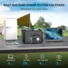 Portable Power Station 600W Powkey 296Wh Battery Backup with 2 Pure Sine Wave AC Outlets, USB-C PD100W 2 Wireless Chargers 4