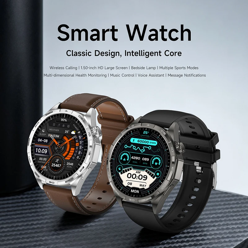 2026 New Military GPS Outdoor Smartwatch Men 1.5'' AMOLED HD Screen Bluetooth Call Heart Rate 5ATM Waterproof Sports Smart Watch