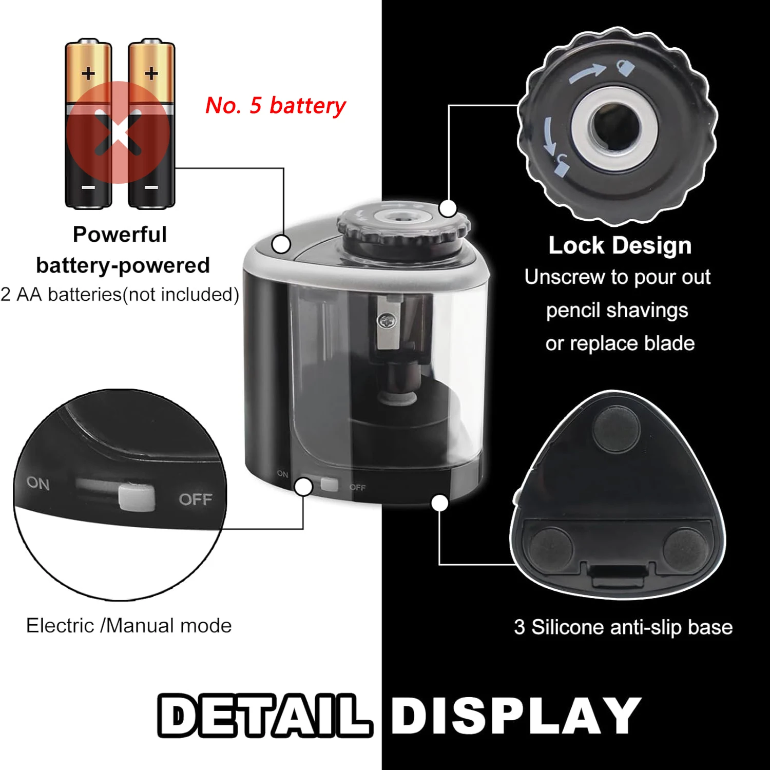 전기 연필 깎이 창의적인 학생용 자동 연필 깎이 실용적인 문구 및 사무용품 연필 깎이