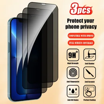 Protecteur d&rsquo;écran complet Anti-espion, 3 pièces, pour IPhone 17 16 15 14 Pro Max 15 14 Plus, verre trempé pour iPhone 13 11 12 Pro X XR XS Max