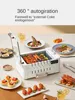 220V 2 Layers Barbecue Skewer Machine Household Electric Grill Automatic Rotating Barbecue Machine Non-stick Frying Pan 2