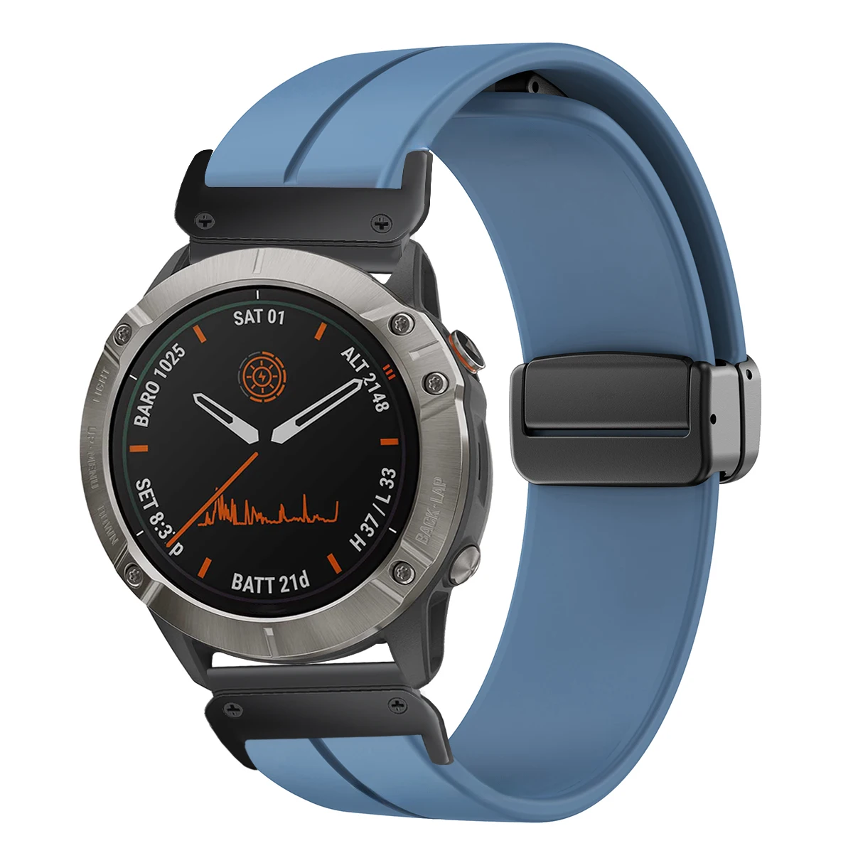 Magnetic Silicone Strap, Quick Fit No Gaps Sports Band, 22mm/26mm