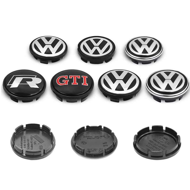 4Pc 55mm 65mm VW Car Styling Wheel Center Cap Hub Covers Badge Accessories for Volkswagen R GTI Golf Caddy Passat b6 Tiguan Polo wheel center caps wheel center hub cap sticker