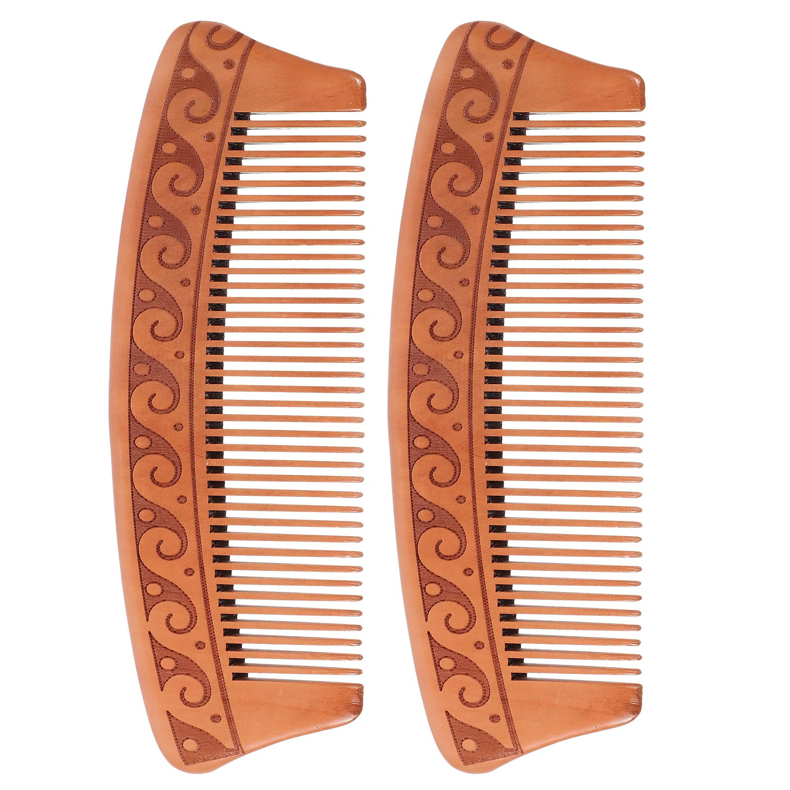 

2 Pcs Hair Combs Natural Solid Wood Household Wooden for Men Styling Massage Scalp Miss