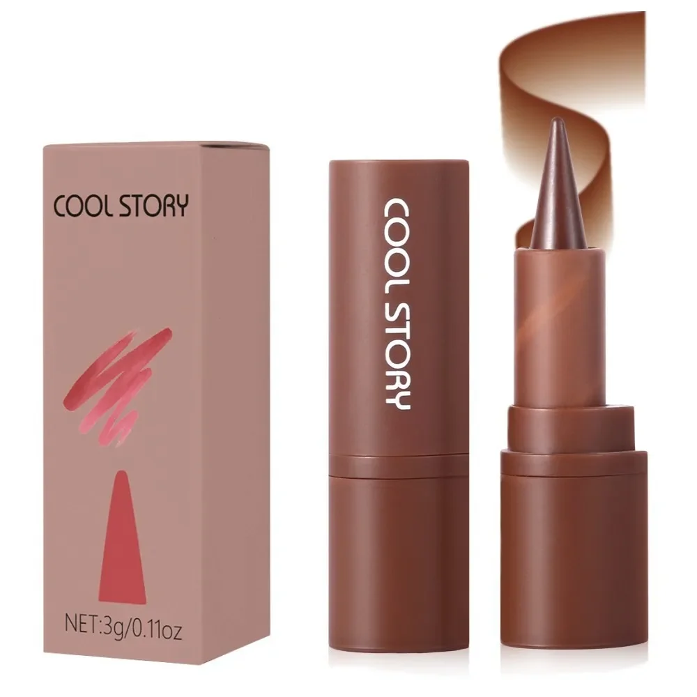 Black Lip Liner Pen Multi-functional Matte Purple White Brown Red Gradient Lipstick Contouring Tint Eyeshadow Eye Liner Pencil 6