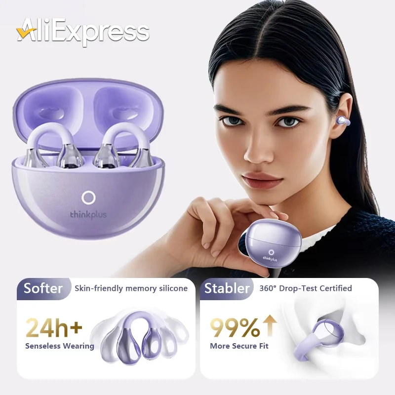 سماعات أذن Thinkplus OWS بمشبك للأذن، سماعات بلوتو...