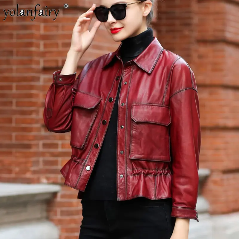 Spring Autumn New 2022 Genuine Leather Jacket Women Coat Short Fashion