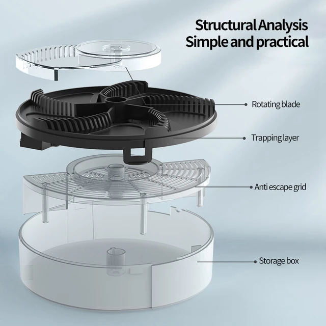 Automatikus Forgási Legyek Csapdák Elektromos Légykapó Gyilkos Gép Usb Charing Háztartási Konyhák Éttermek Csali Továbbfejlesztett Csapda - Image 4
