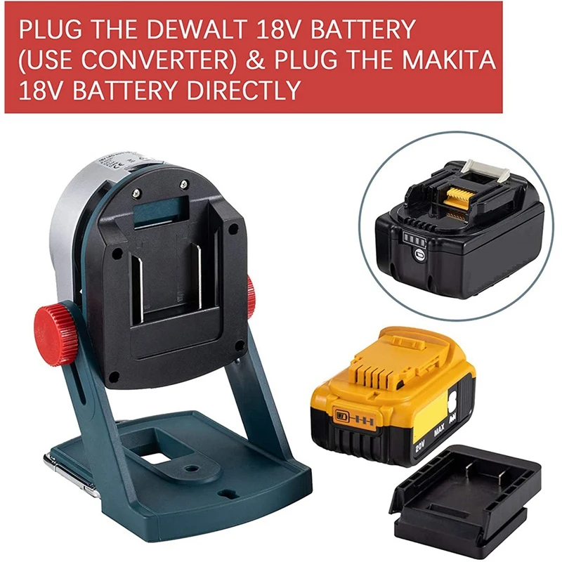 마키타 18V 배터리용 무선 LED 작업등, 마키타 18V, 20V, 20W, 1800LM 휴대용 야외 투광 조명