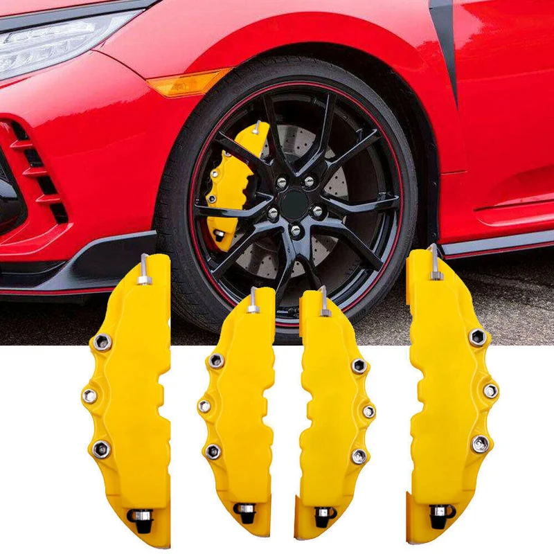 Car Disc Brake Caliper Cover 4x M + S 3D Style For Front Rear Wheel Decor Auto Disc Covers Car Brake Pad Accessories