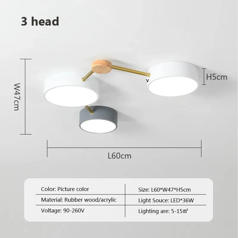 Description Picture 3 of item3-8 Head Ceiling Lights LED Wood Lighting Household Lamps Living Room Bedroom Lustres Luminaria Remote Control Dimming Lamparas