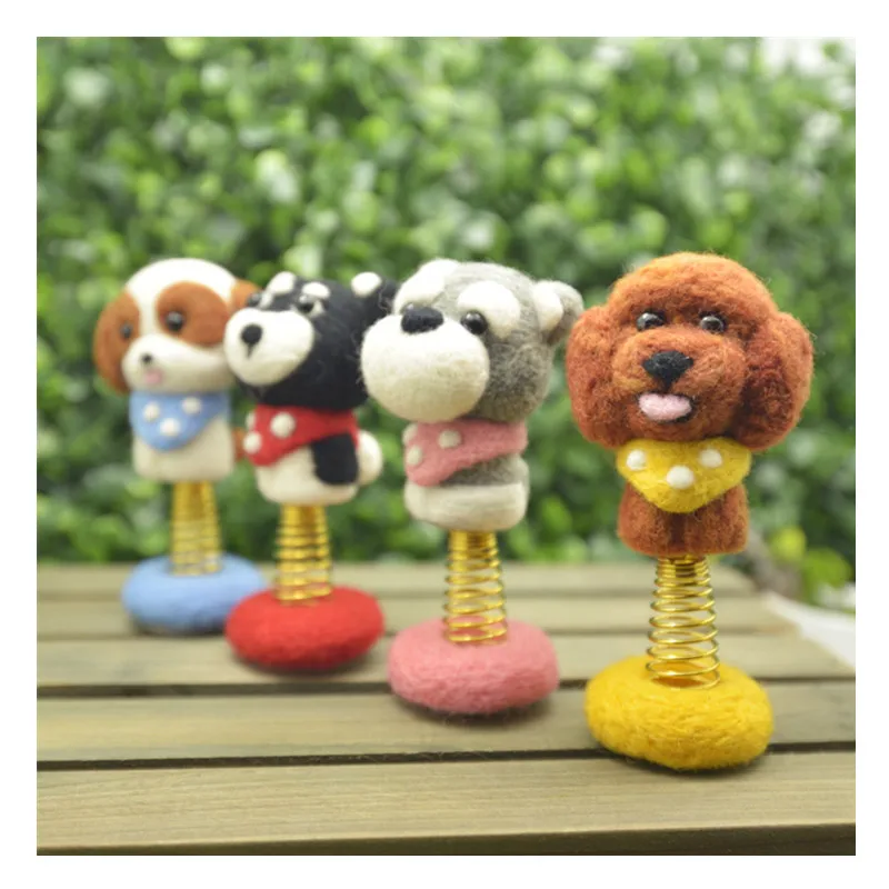 

SCHNAUZER teddy dog rocking wool needlepoint kit wool felt needle felting pendant craft needlecraft DIY handmade