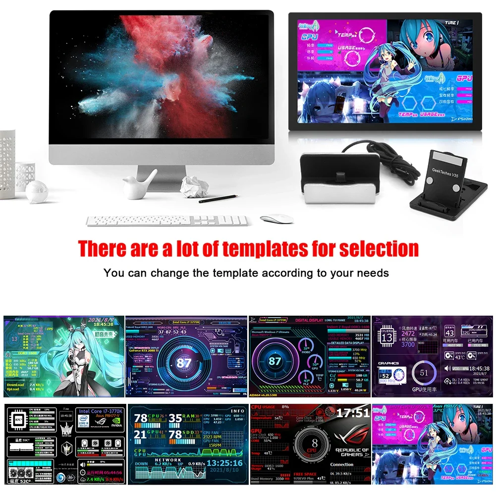 IPS LCD  ÷, ˷̴ ձ  ͸ ÷, Windows Linux AIDA64, Raspberry Pi NAS, 5 ġ