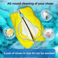 Sacs à linge, sac pour Machine à laver les chaussures, avec fermeture éclair, avec riche peluches à l'intérieur, parfait pour les baskets et les chaussures décontractées 5