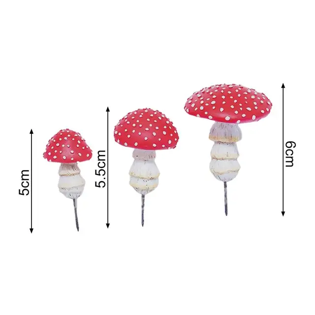 3Db/Set Gyanta Gomba Figura Növényi Edény Dekoráció Tiszta Faragott Mikroterület Ragyogása Sötét Miniatűr Kerti Kellékek - Image 6