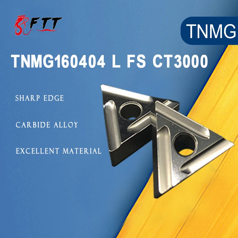 

10PCS TNMG160404 L FS CT3000 External Turning Tools Cermet Grade Carbide Insert Lathe Cutter Tool Tokarnyy Turning Insert