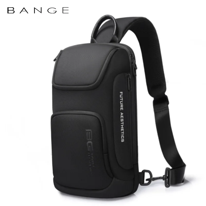 Chest Bags BANGE Large Capacity Men's Messenger Bag Ultralight and Portable Multi Pocket Waterproof Backpack Travel Chest Bag for 9.7" iPad