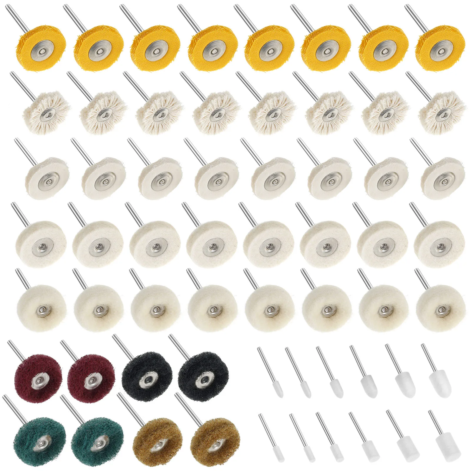 

58Pcs Polishing Buffing Wheel Set Anti-scratch Abrasive Buffing Wheel Set with 1/8In Shank Polishing Kit Rotary Tool Accessories