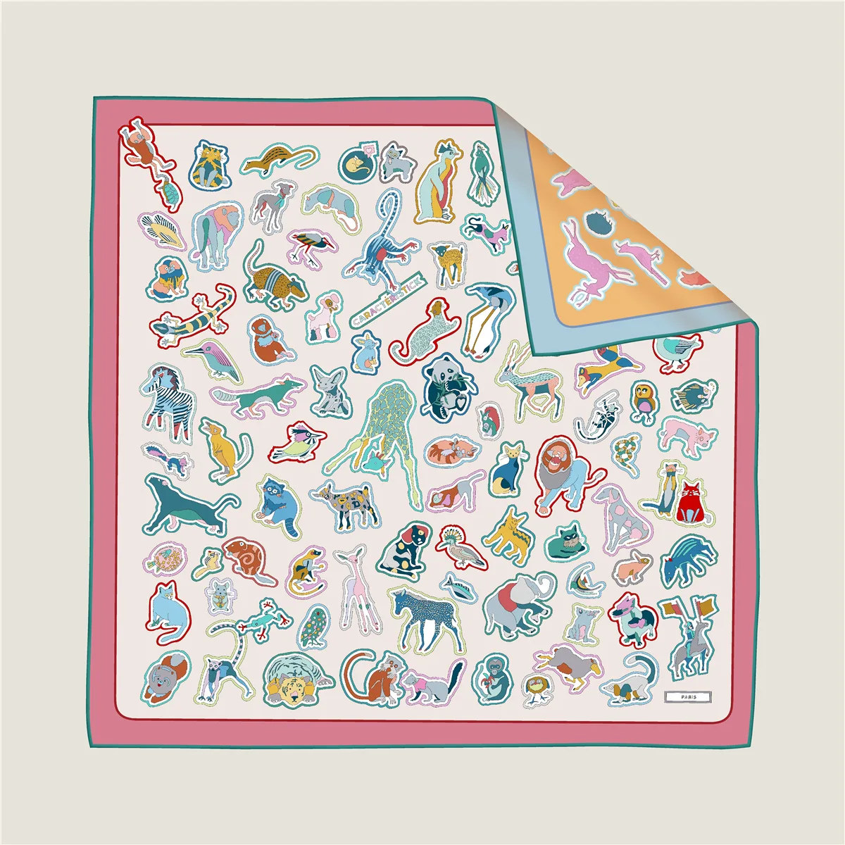 New Brand Animal world Two-sided Print Headband Scarf Women Fashion 90*90cm Hijab Bandana Neckerhicef Beach Sun Protection Shawl