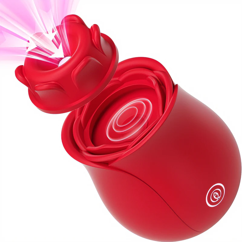 2in1 Rose-Sucking Vibrator For Women Flapping Tapping Rose Sex Toy Nipple Clitoral Lick Vibrating Massager Female Masturbator_voghion.com