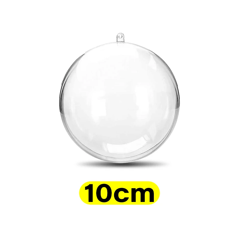 thumbnail image 1 of 12/1 piezas de bolas huecas de plástico transparente para Navidad, bolas rellenables para hacer tú mismo, adornos colgantes para árbol de Navidad, decoración para fiestas en el hogar, regalos, 1 of 5