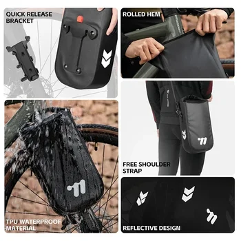 WEST BIKING Borsa Impermeabile per Bicicletta 5L, Borsa Anteriore per Forcella Bici, Borsa da Bicicletta, Borse per Portapacchi Bici, 1/2 Pezzi Borse Portatili per Forcella Bici