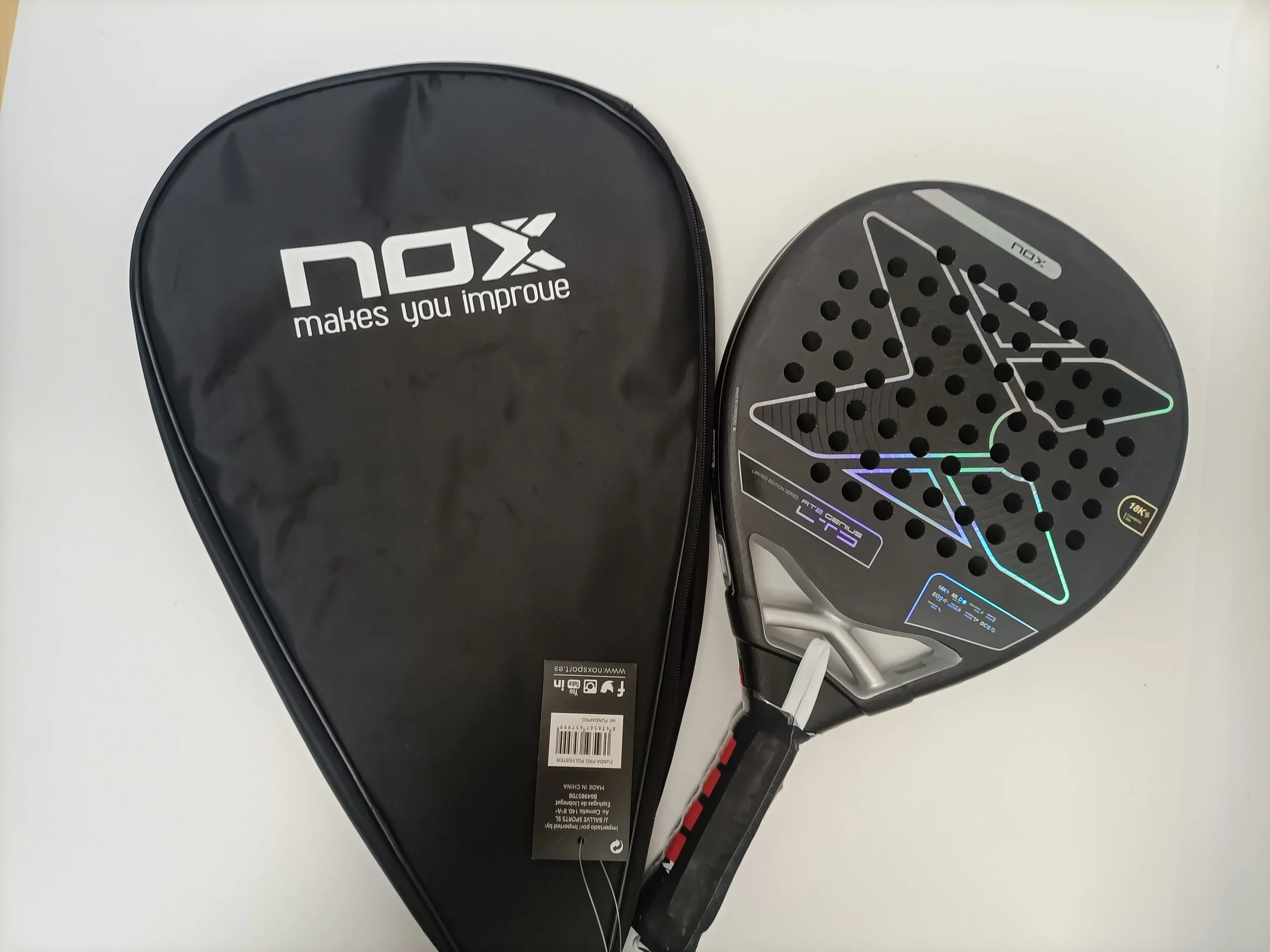 Beach Tennis Rackets 3K 12K 16K 18K Full Carbon Fiber Cage Beach Raqueta With Padel Racket Bag For Adults Training Accessories