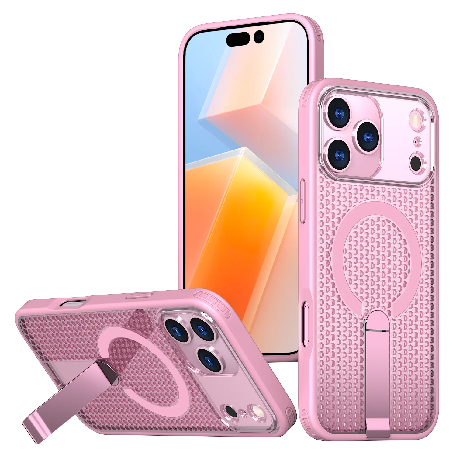 Luxury Magnetic Bracket Rugged Phone Case with Heat Dissipation