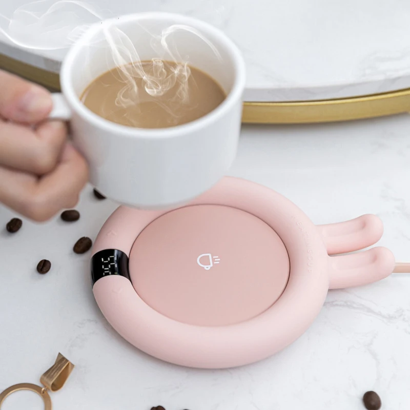

Electric Heating Cup Pads Warmer Intelligent Adjustable Warmer Pad 3 Temperatures LED Display Creative Coffee Tea Heating Pad