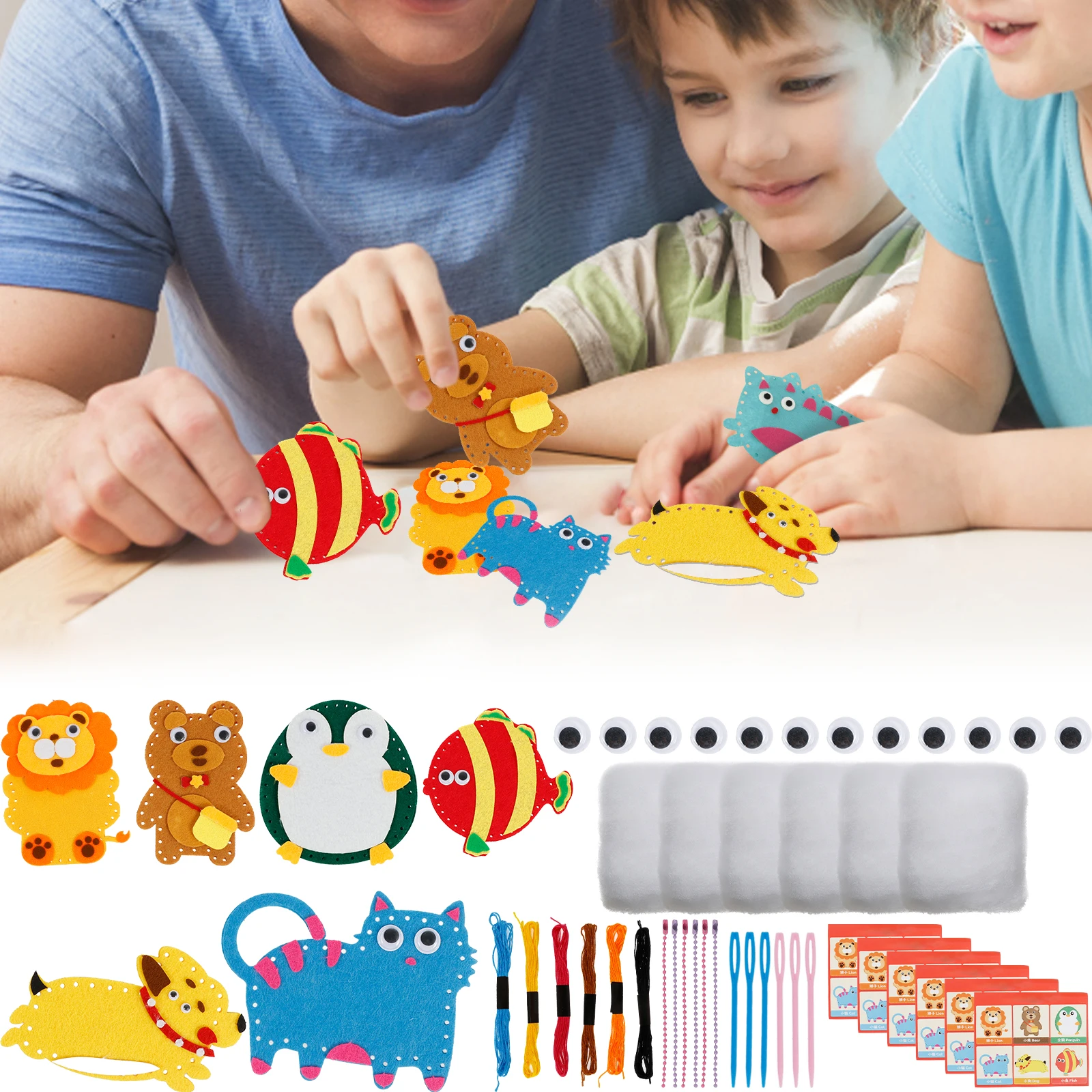 Kids Sewing Kit Fun Educational Beginner DIY Felt Craft Beginners Set Girl Art Toy
