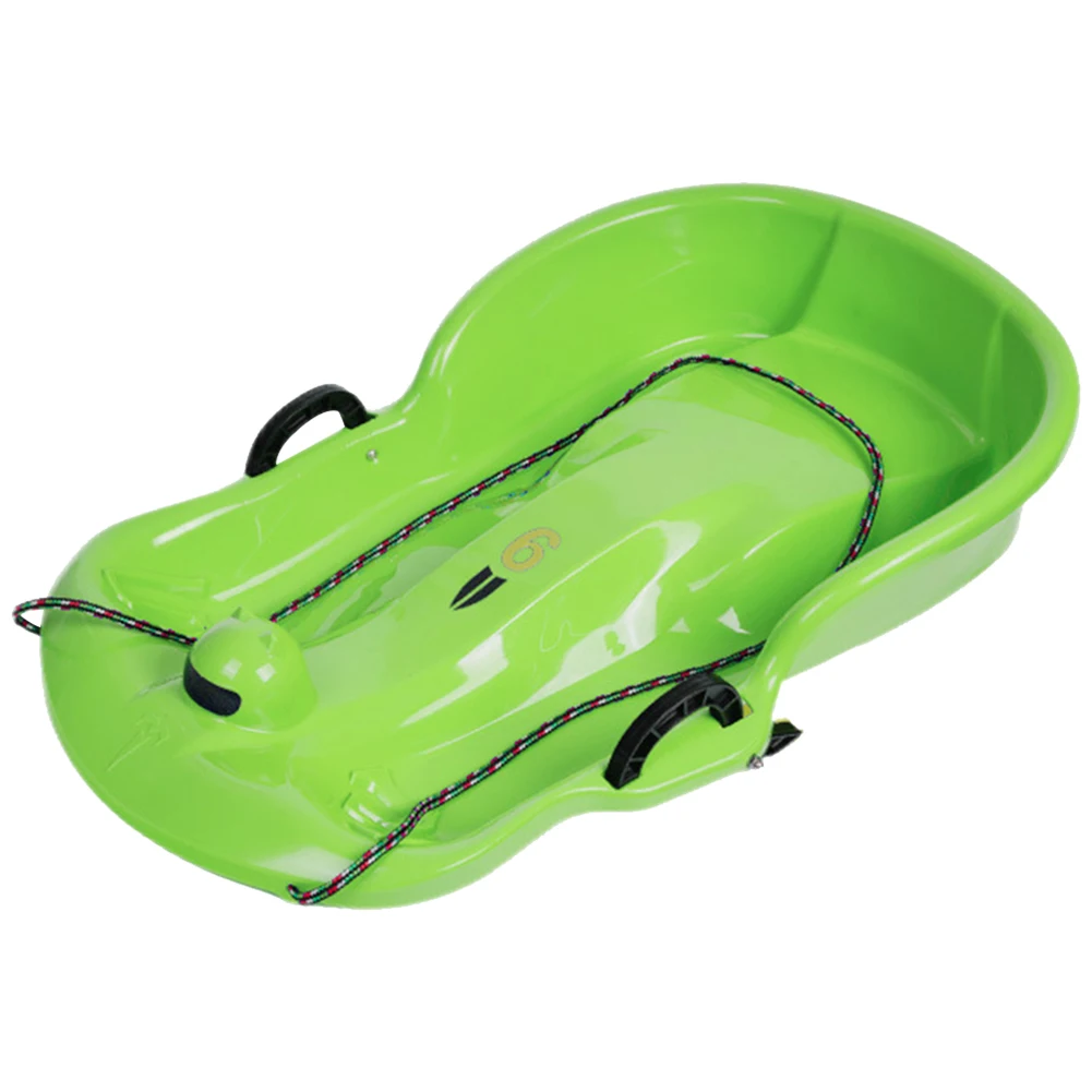 Plastic Snow Sled Snow Speeder Sled 2Handles Kid 1-2 Rider Sleds Downhill Sprinter Toboggan for Winter Sport