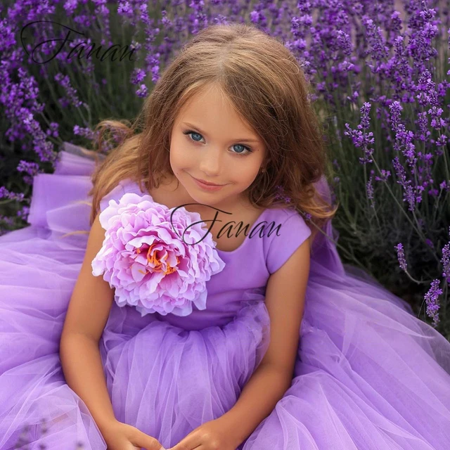 Pink Elegant Baby Girl Birthday Dress Fluffy Flower Girl Dress For Wedding  Bow Kids Princess Ball Gown Lush Dresses For Girls - AliExpress