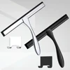 Window Wiper Silicone Rubber Shower Squeegee Blade with Suction Cup Hook Door Hanger 10'' 12'' 14'' inch Bathroom Household Tool 2