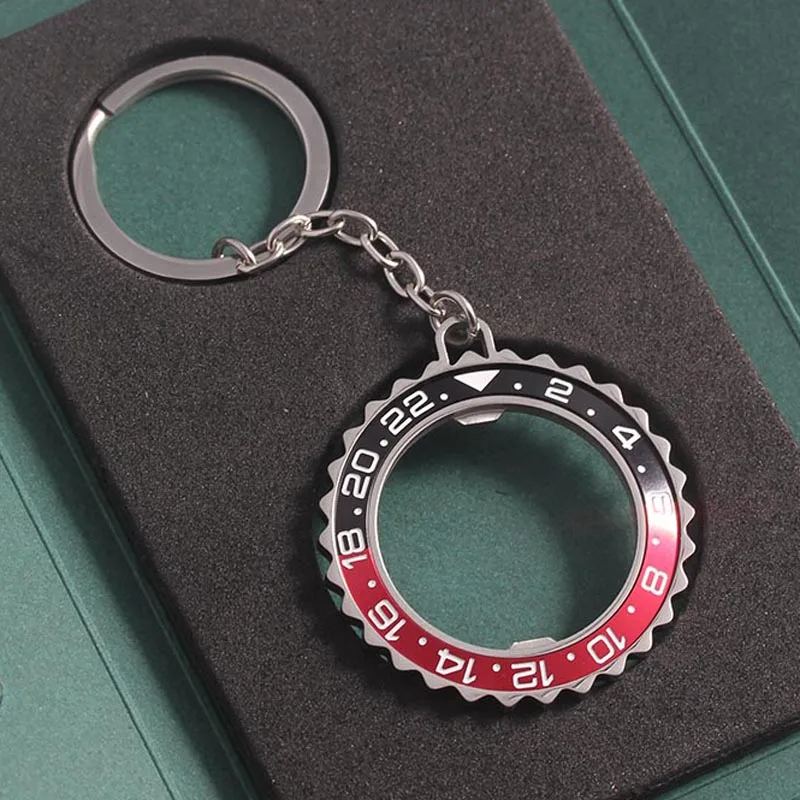 Punk Serrated Speedometer Watches Ceramics Bezel Keychain
