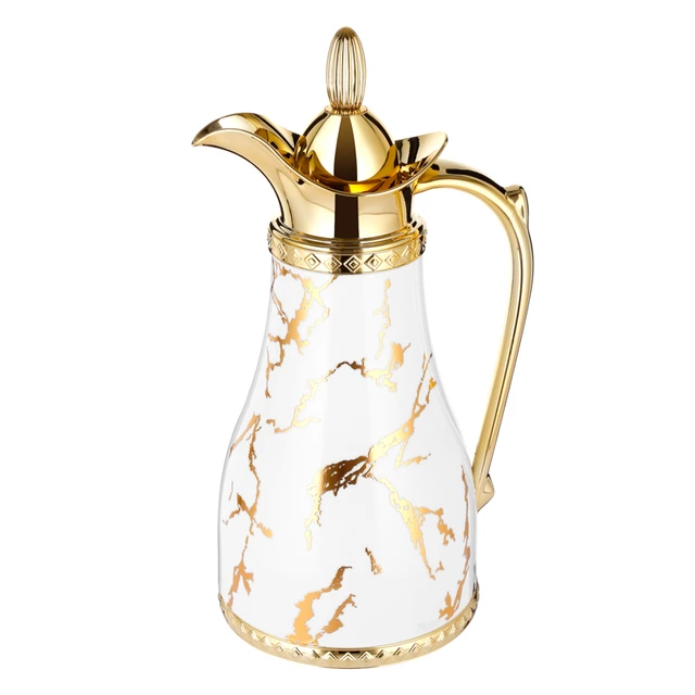  Arabic Style Coffee Pot,Glass Lining Big Handle Double