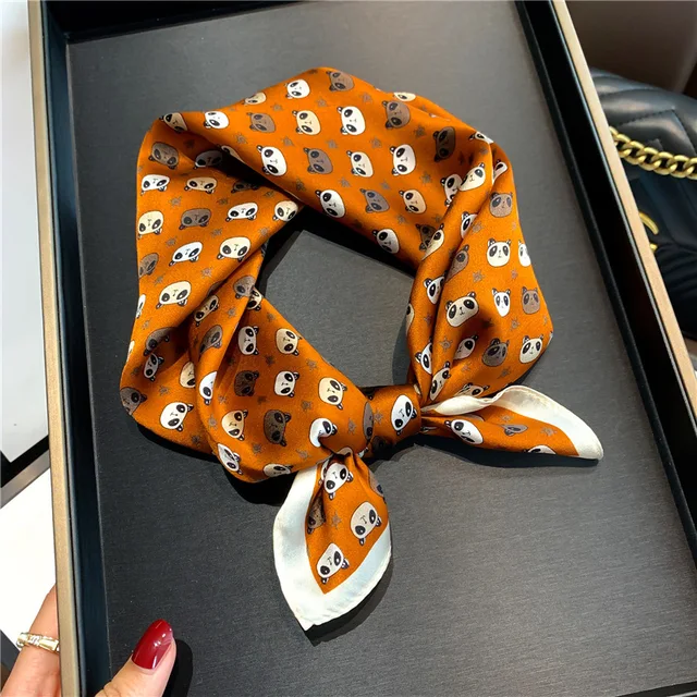Scarf 100% Silk Bandana Women Square Scarves Wrap Kerchief Mulberry Spring Fashion Luxury High Quality Headband Hijab Shawls 16113