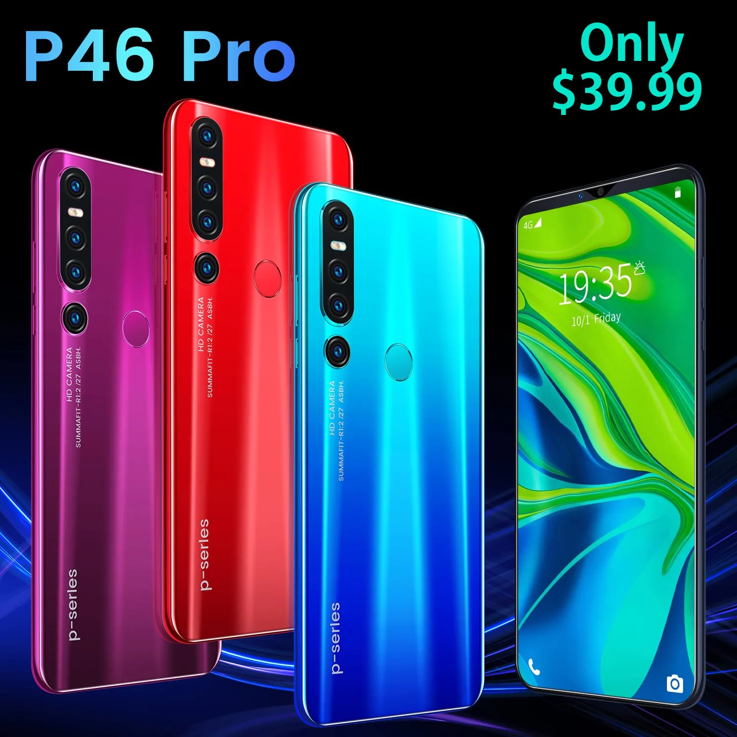 Cheapest Smart Phone Rugum P46 Pro 6. Inch HD Screen Dual Sim Unlocked Smartphone Working Google Play Store Mobile Global | Мобильные