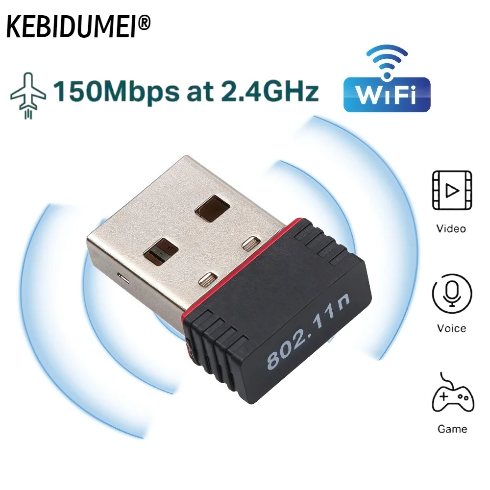 미니 USB Wifi 어댑터 802.11b/g/n RTL8188 안테나 150Mbps 무선 수신기 동글 네트워크 카드 데스크탑 노트북 용 외부 WiFi