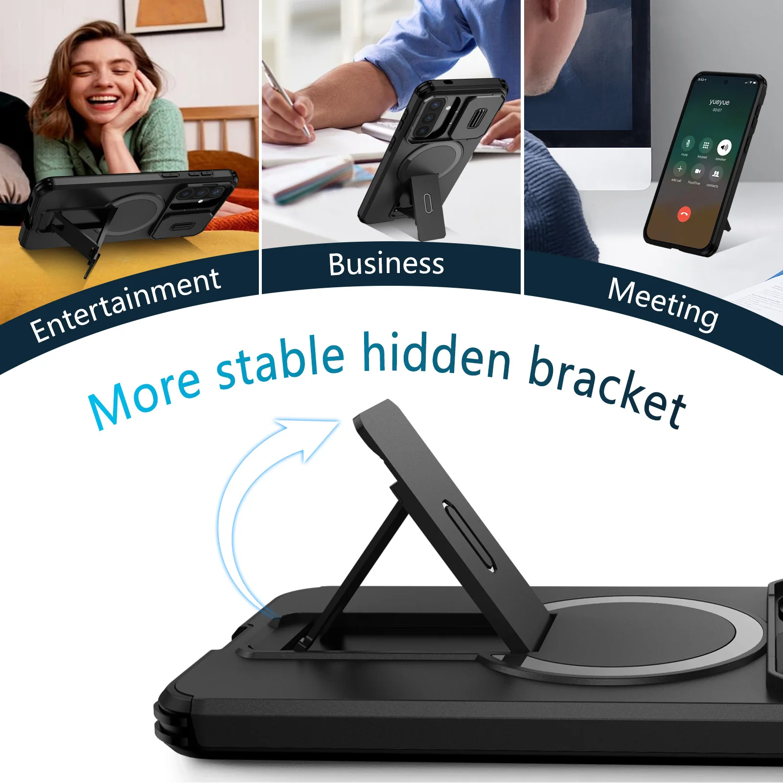 Universal Stand Holder Mobile Phone Bag Case, Compatible with Samsung Galaxy Models